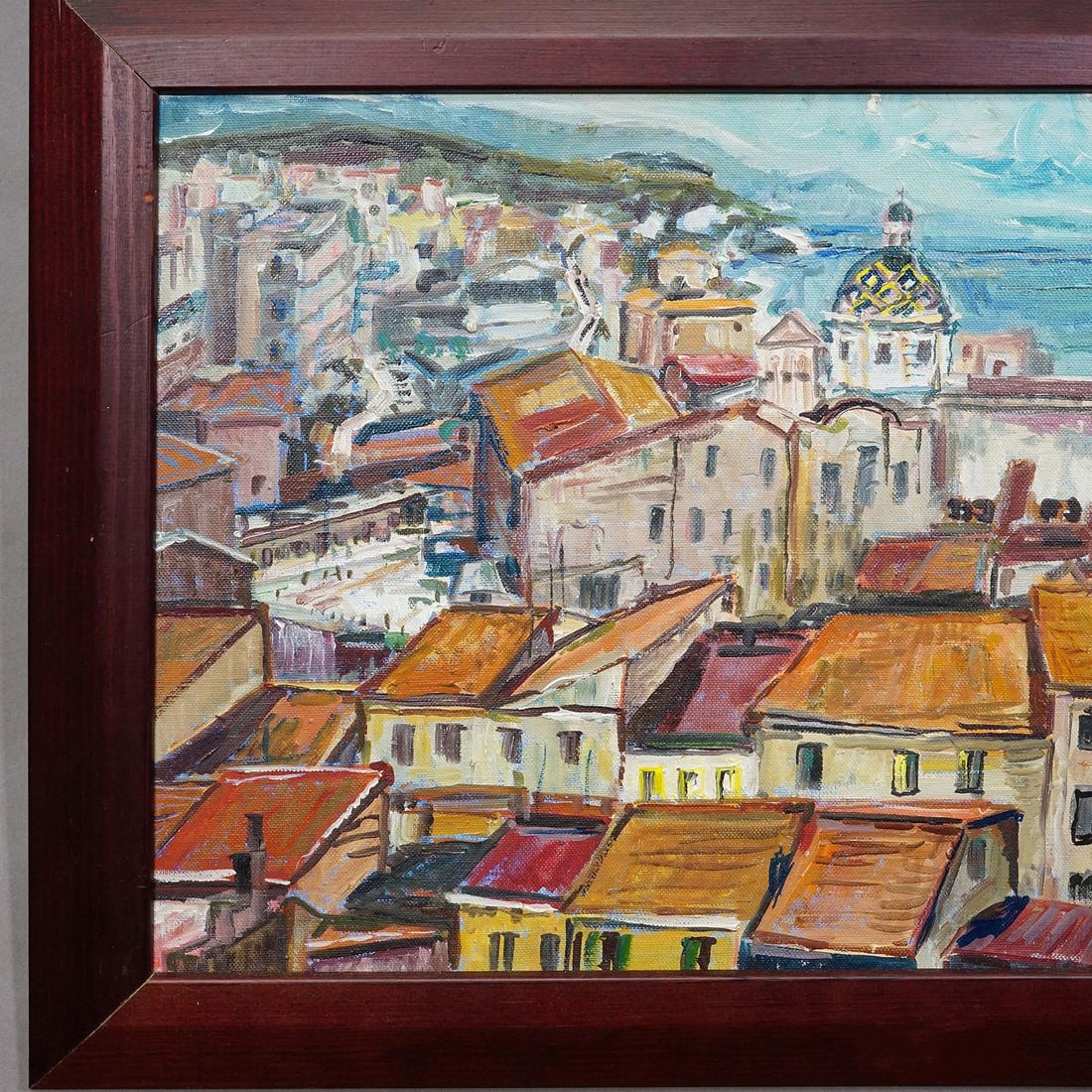 Alexander Michael Oil Painting of a Southern Italian Coastal Town, 1978 - 4
