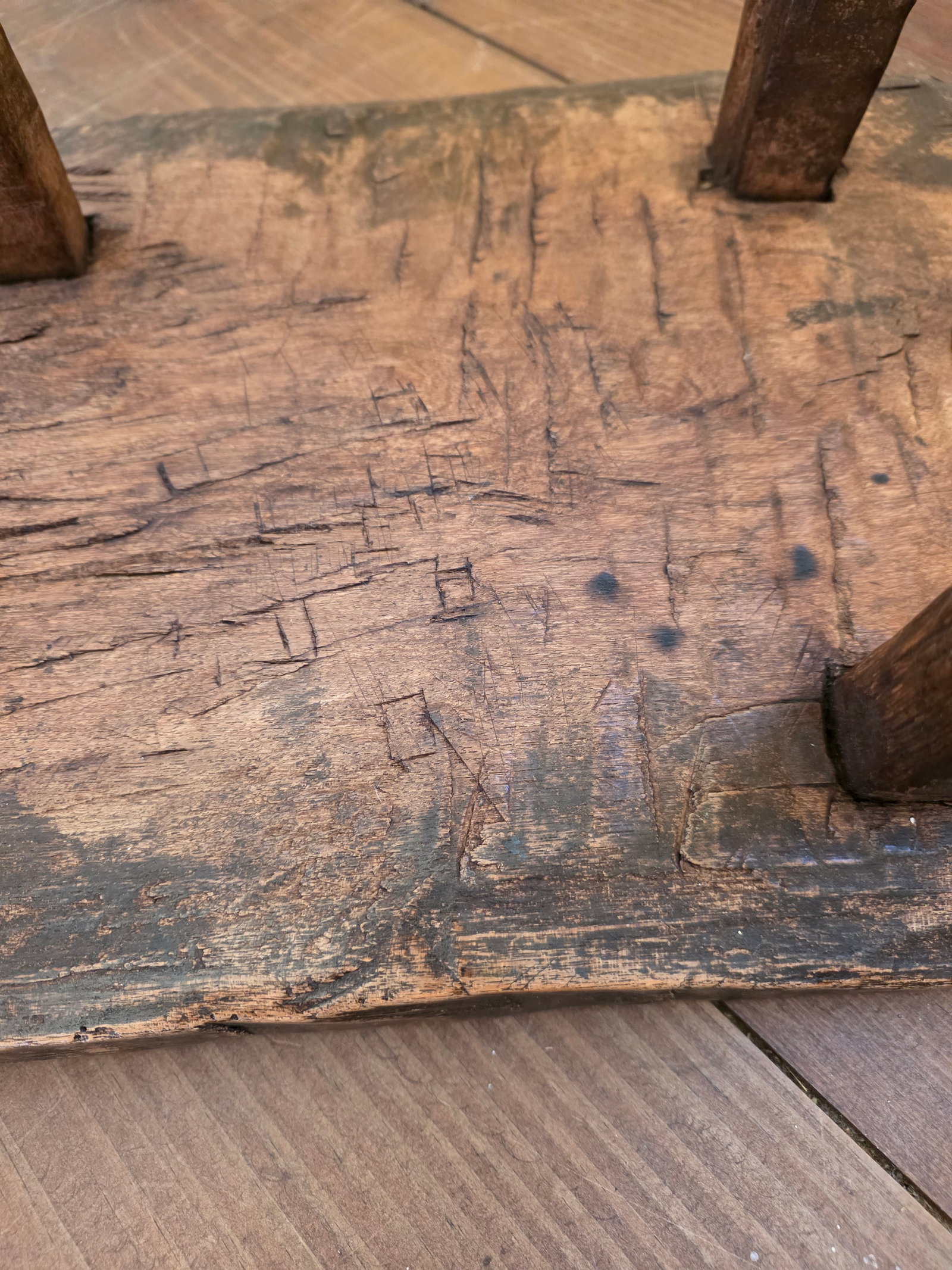 Primitive Hand Made Stool - 4