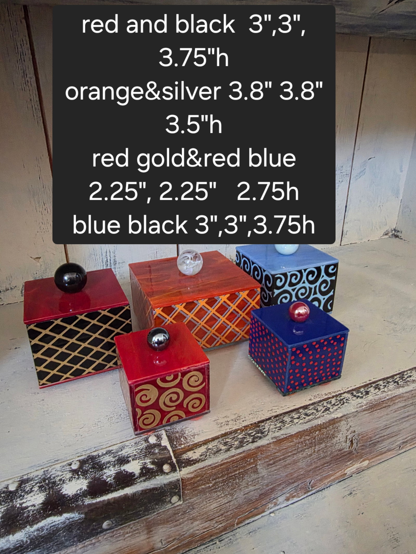 Collection of Art Glass Boxes - 5