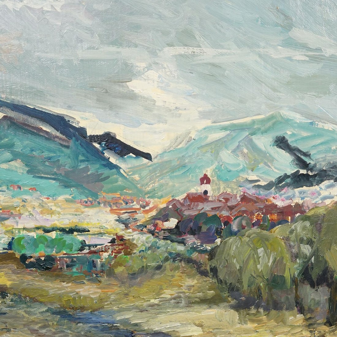 Alexander Michael Oil Painting of a Mountain Landscape, 1969 - 5