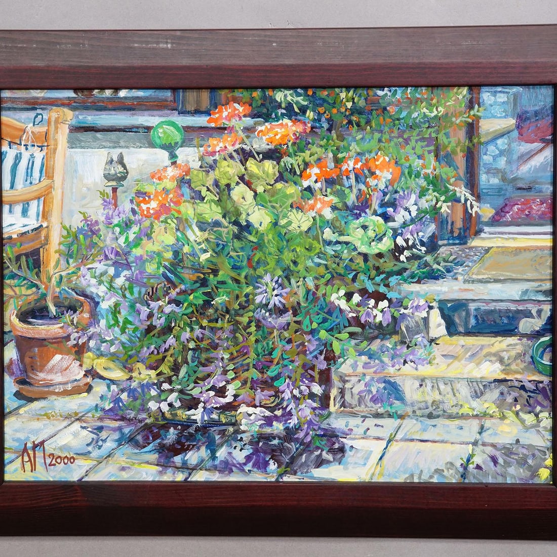 Garden Flower Basket, 2000 – Oil Painting by Alexander Michael - 2