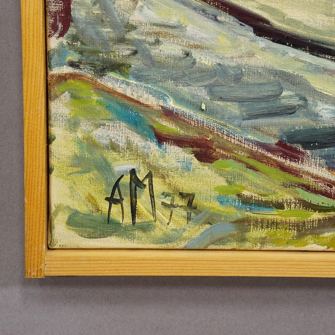 Harbor of Oban, Scotland, 1977 – Oil Painting by Alexander Michael - 4