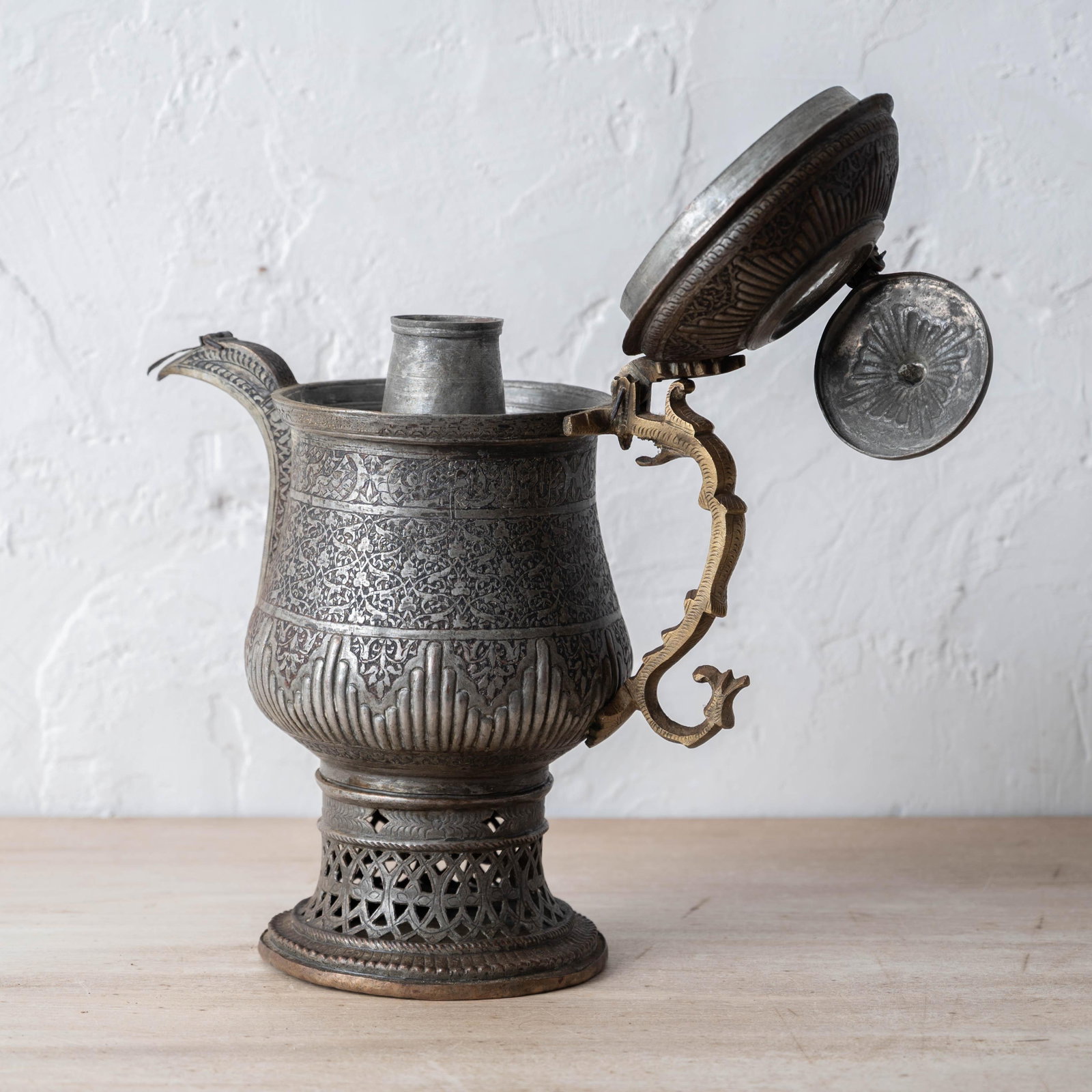 Islamic Tinned-Copper Coffee Pot With Brass Handle, c.1880 - 5