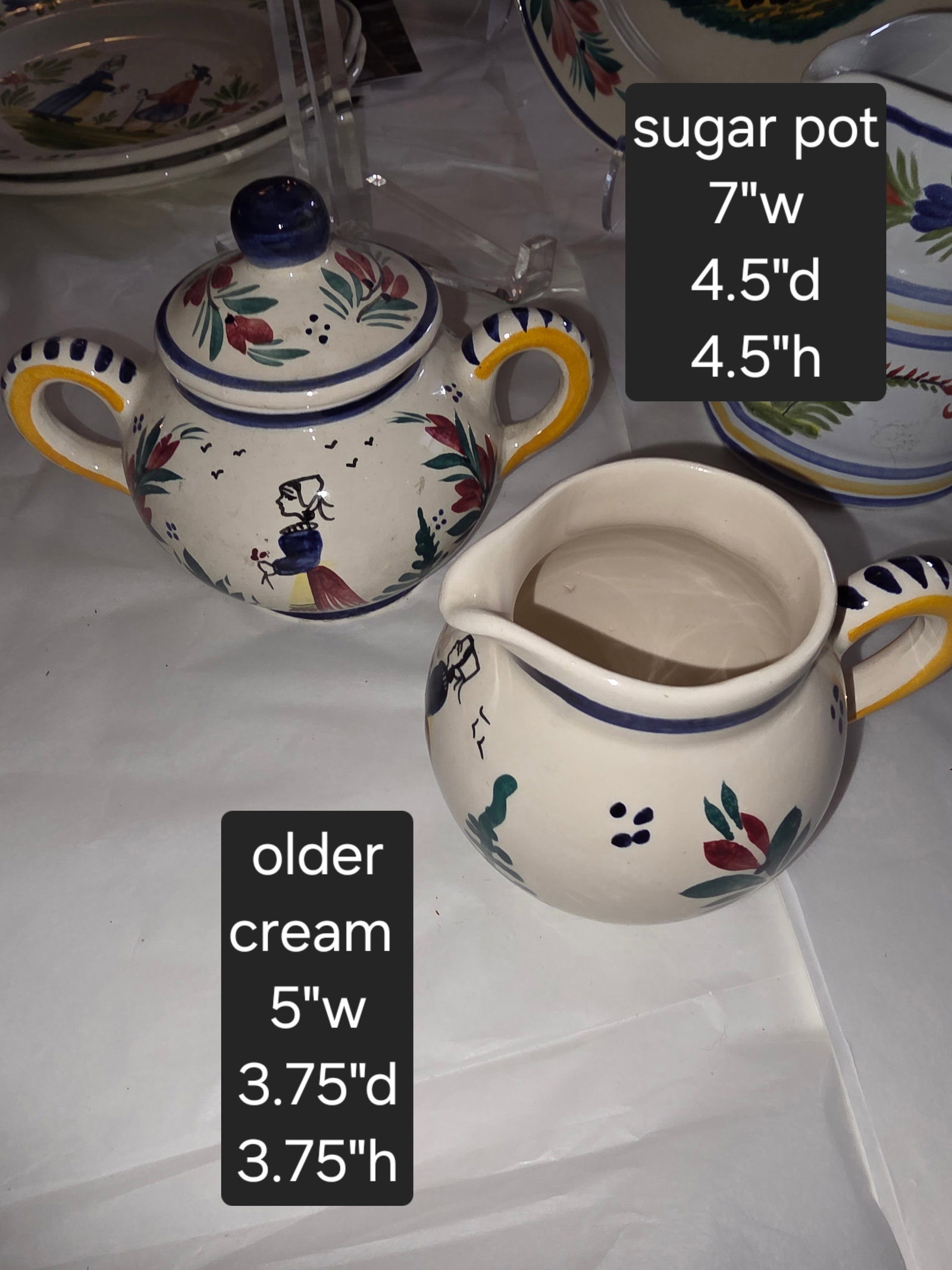 Collection of Eight Quimper French Faience Serveware Pieces - 2