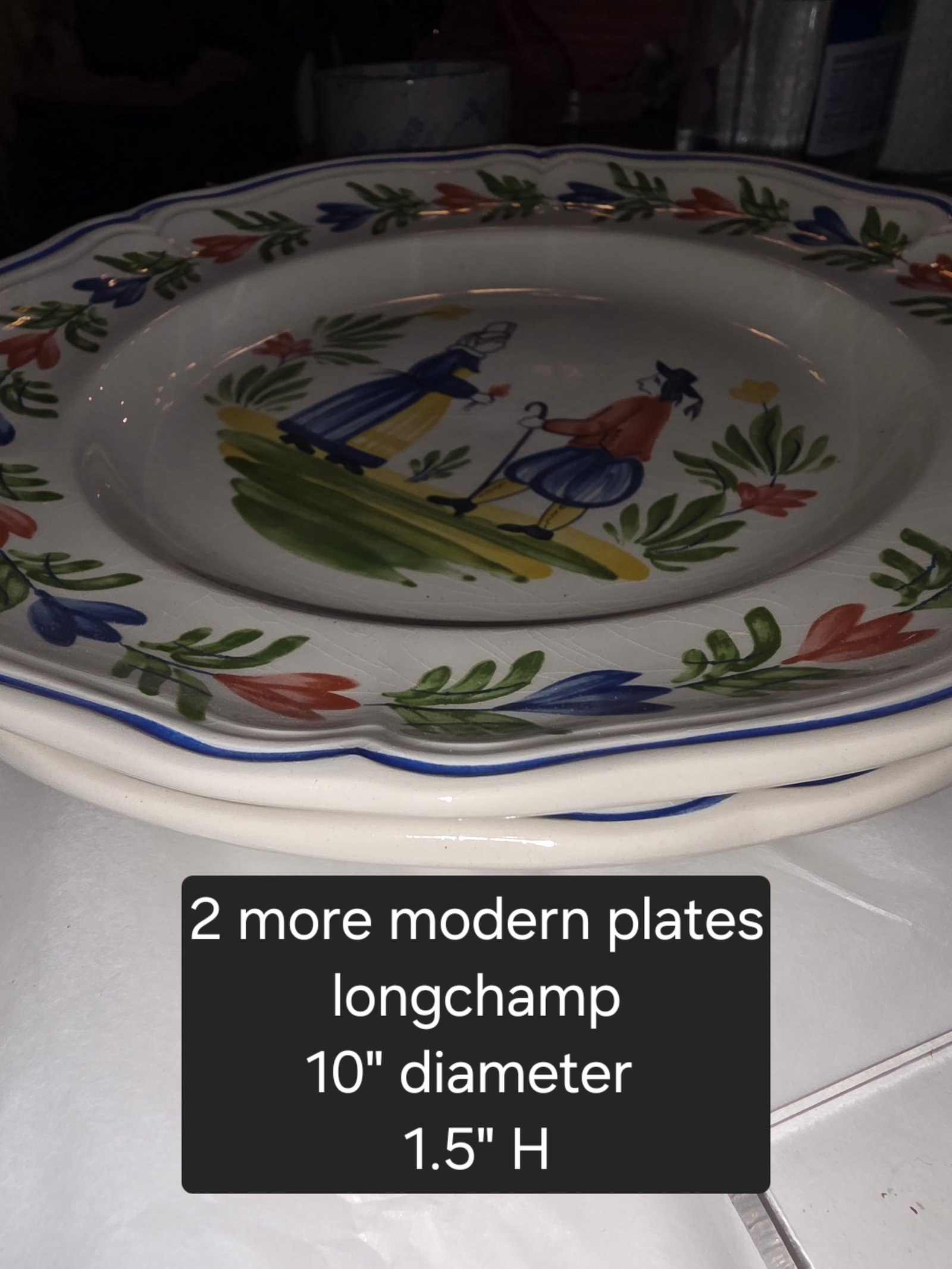 Collection of Eight Quimper French Faience Serveware Pieces - 4