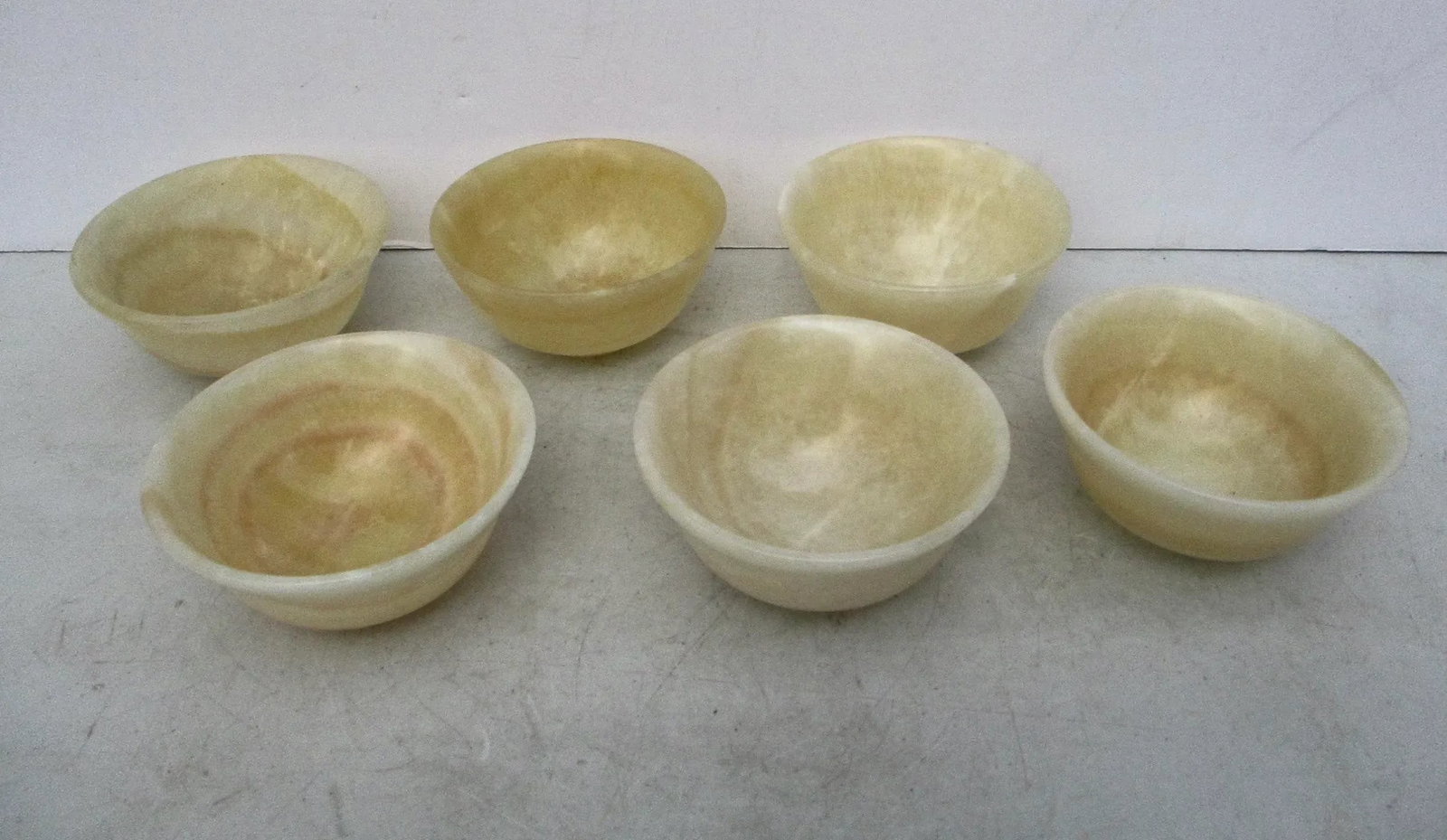 1990s Banded Alabaster Bowls - Set of 6 - 3