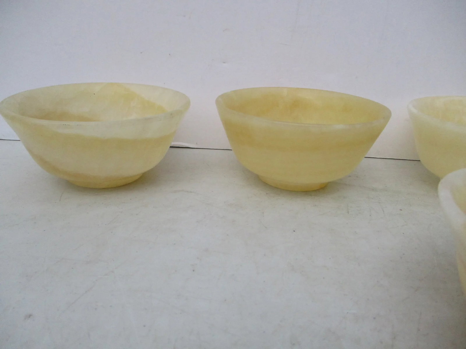 1990s Banded Alabaster Bowls - Set of 6 - 5