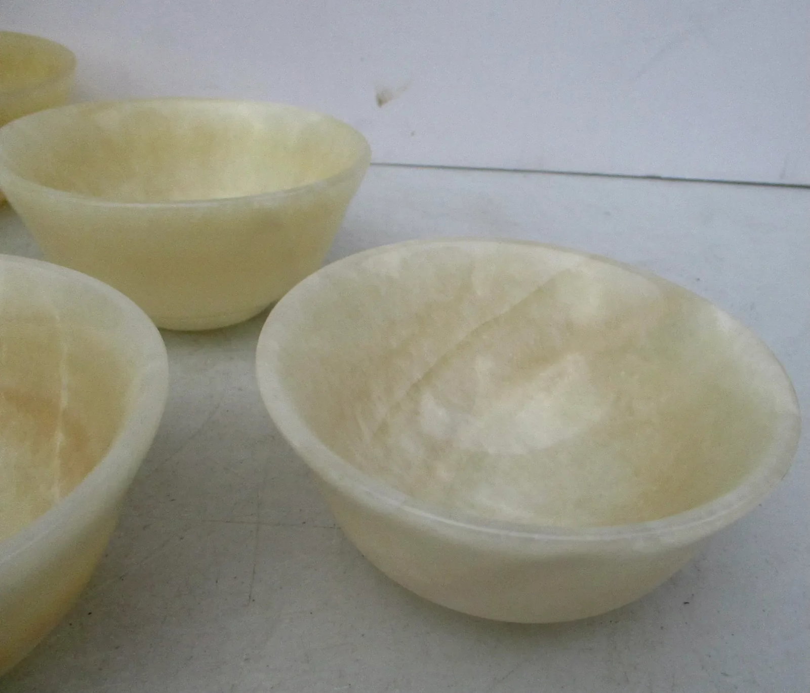 1990s Banded Alabaster Bowls - Set of 6 - 6
