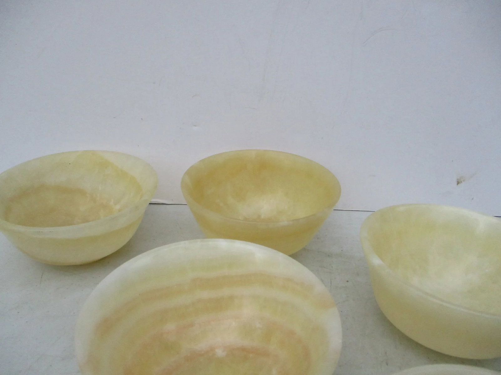 1990s Banded Alabaster Bowls - Set of 6 - 7