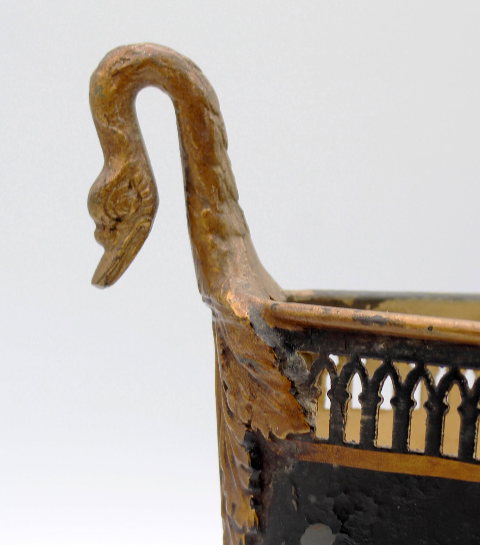 Circa 1930-50 French Tole Jardiniere in Empire Taste - 5