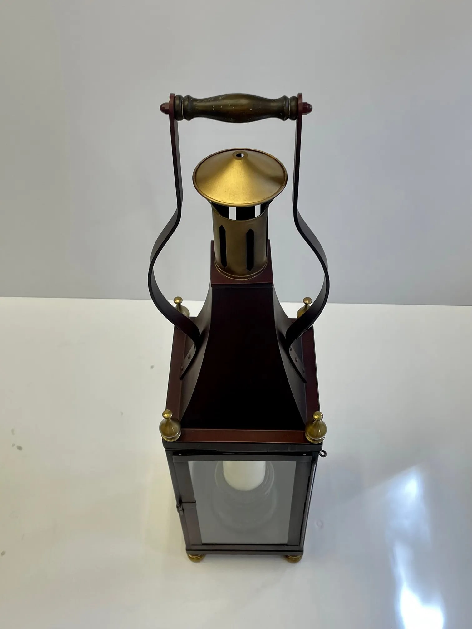 Iron Brass & Glass Table Lantern by Chapman - 10