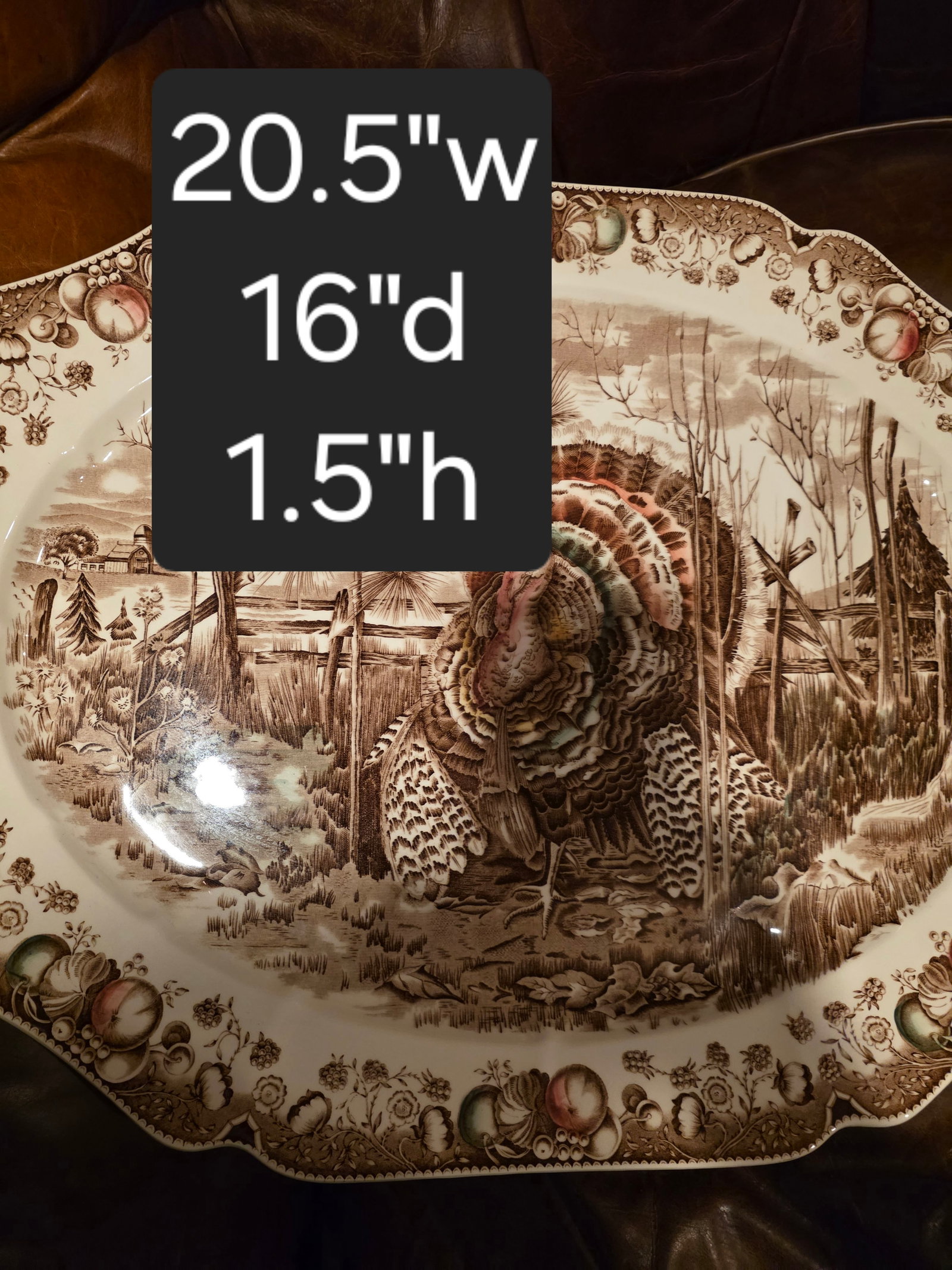 Large Johnson Brothers English Turkey Platter - 3
