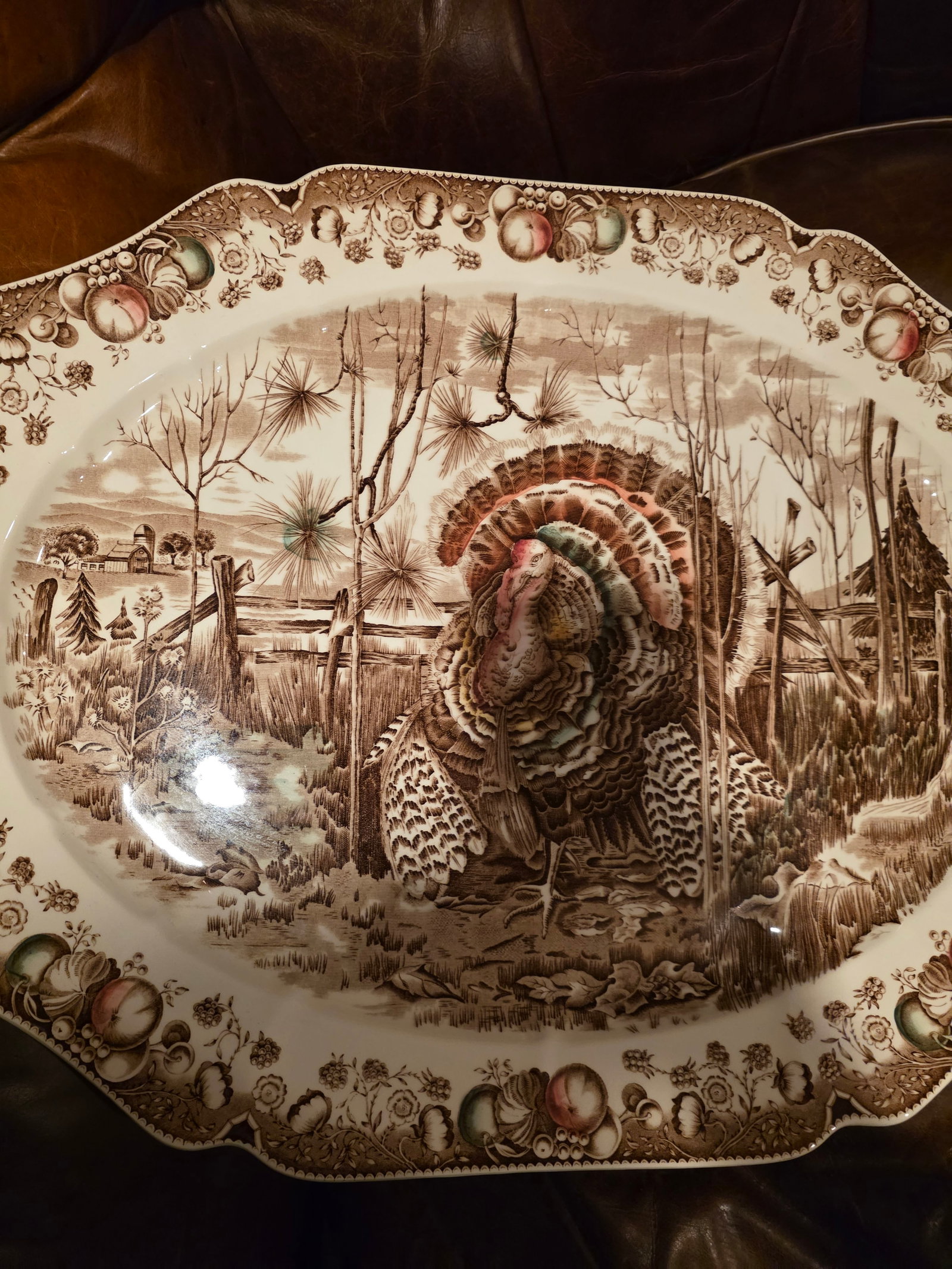 Large Johnson Brothers English Turkey Platter - 4