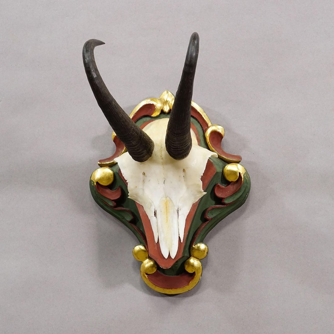Vintage Chamois Trophy on Carved Plaque, Germany 1960s - 3