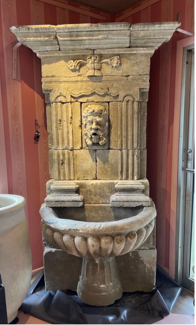 Fabulous 18th-19th Century French Carved Stone Fountain With Poseidon Bust - 2