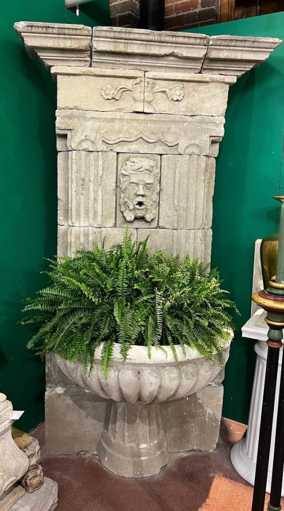 Fabulous 18th-19th Century French Carved Stone Fountain With Poseidon Bust - 5