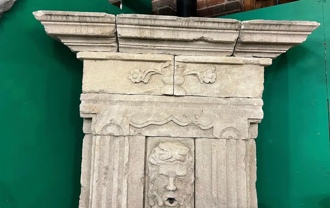 Fabulous 18th-19th Century French Carved Stone Fountain With Poseidon Bust - 6