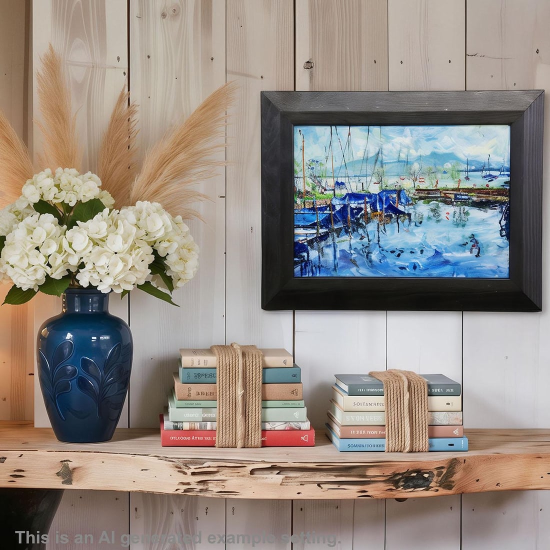 Oil Painting by Alexander Michael - Boat Harbor, Fraueninsel, 1994 - 2