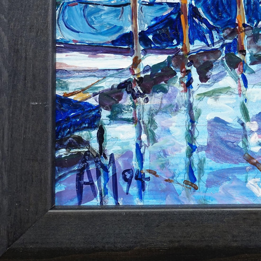 Oil Painting by Alexander Michael - Boat Harbor, Fraueninsel, 1994 - 4