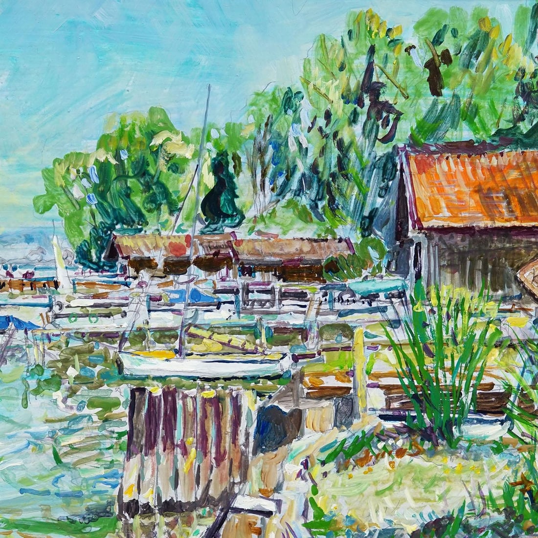 Fraueninsel, Eastern Shore – Oil Painting by Alexander Michael, 1994 - 5