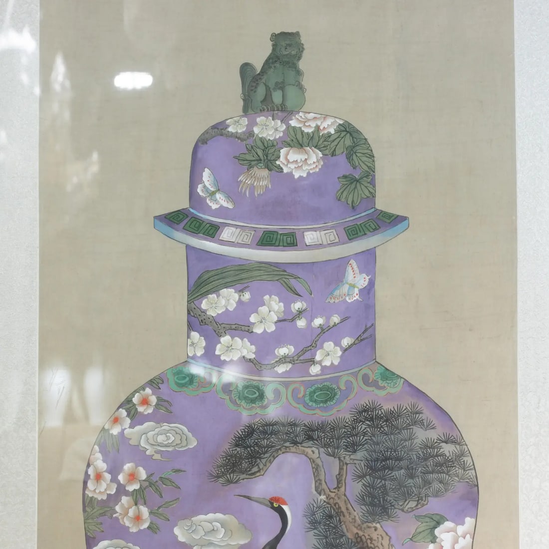 Set of Framed Four Chinese Paintings of Vases Hand-Painted Decorative Wall Art - 11