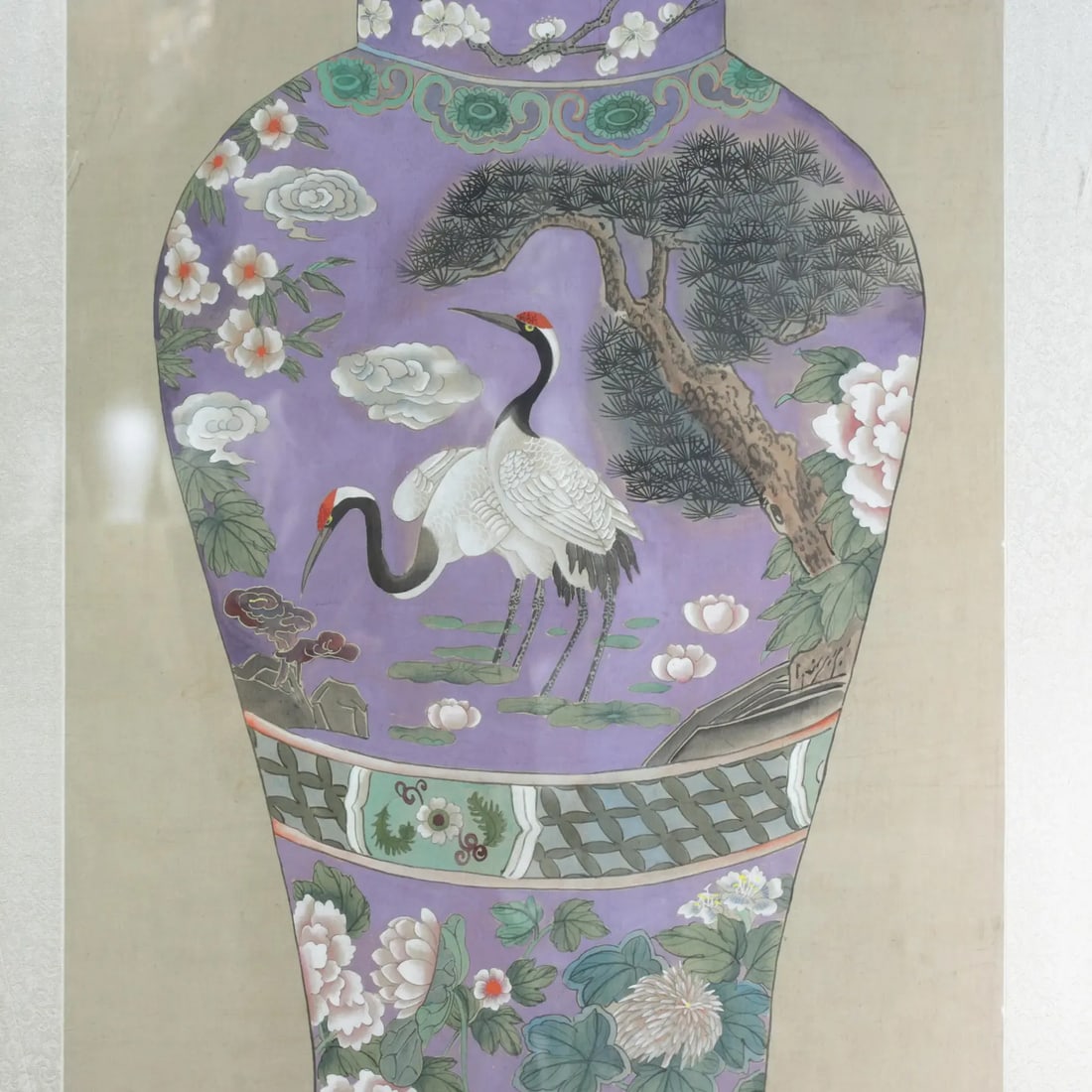 Set of Framed Four Chinese Paintings of Vases Hand-Painted Decorative Wall Art - 12