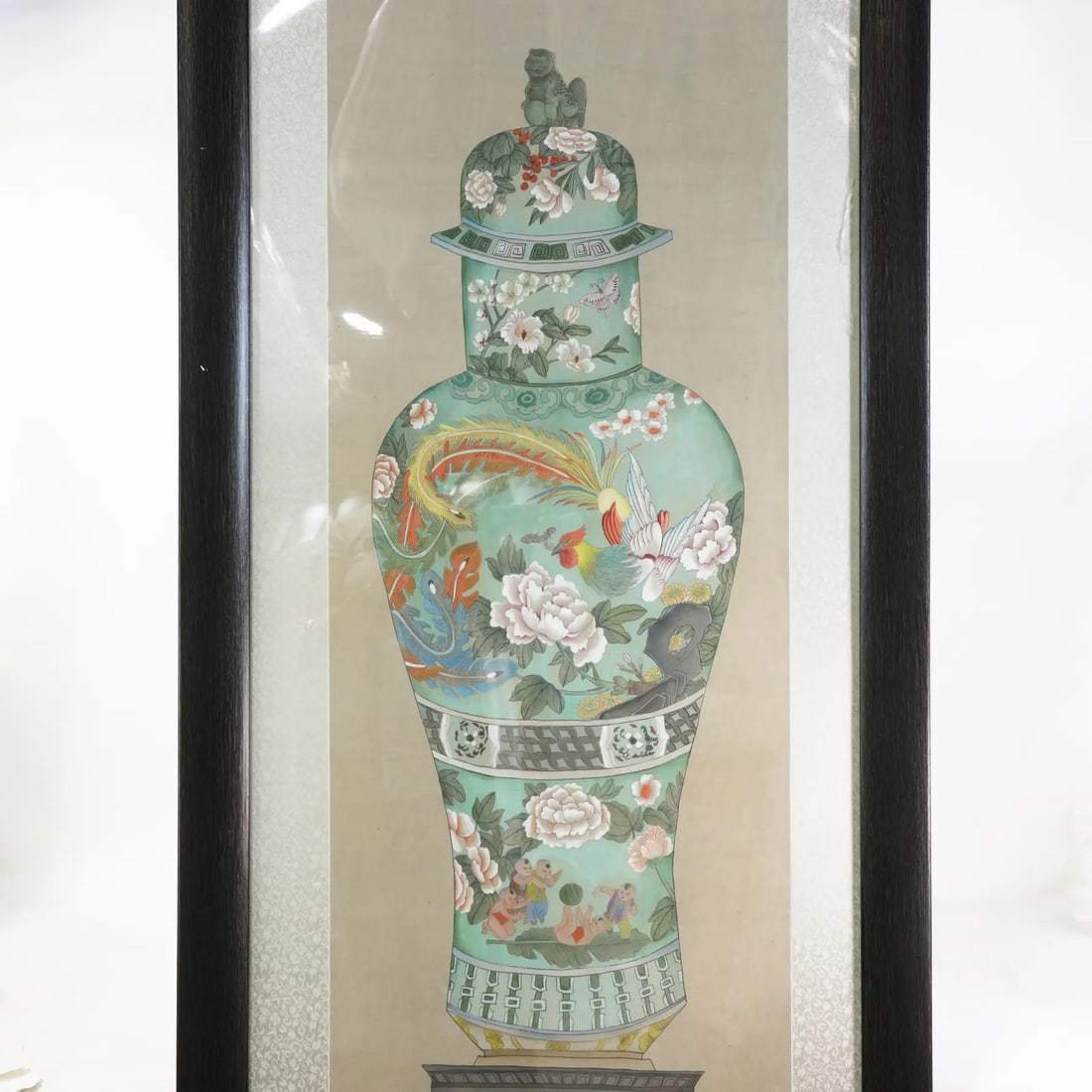 Set of Framed Four Chinese Paintings of Vases Hand-Painted Decorative Wall Art - 13