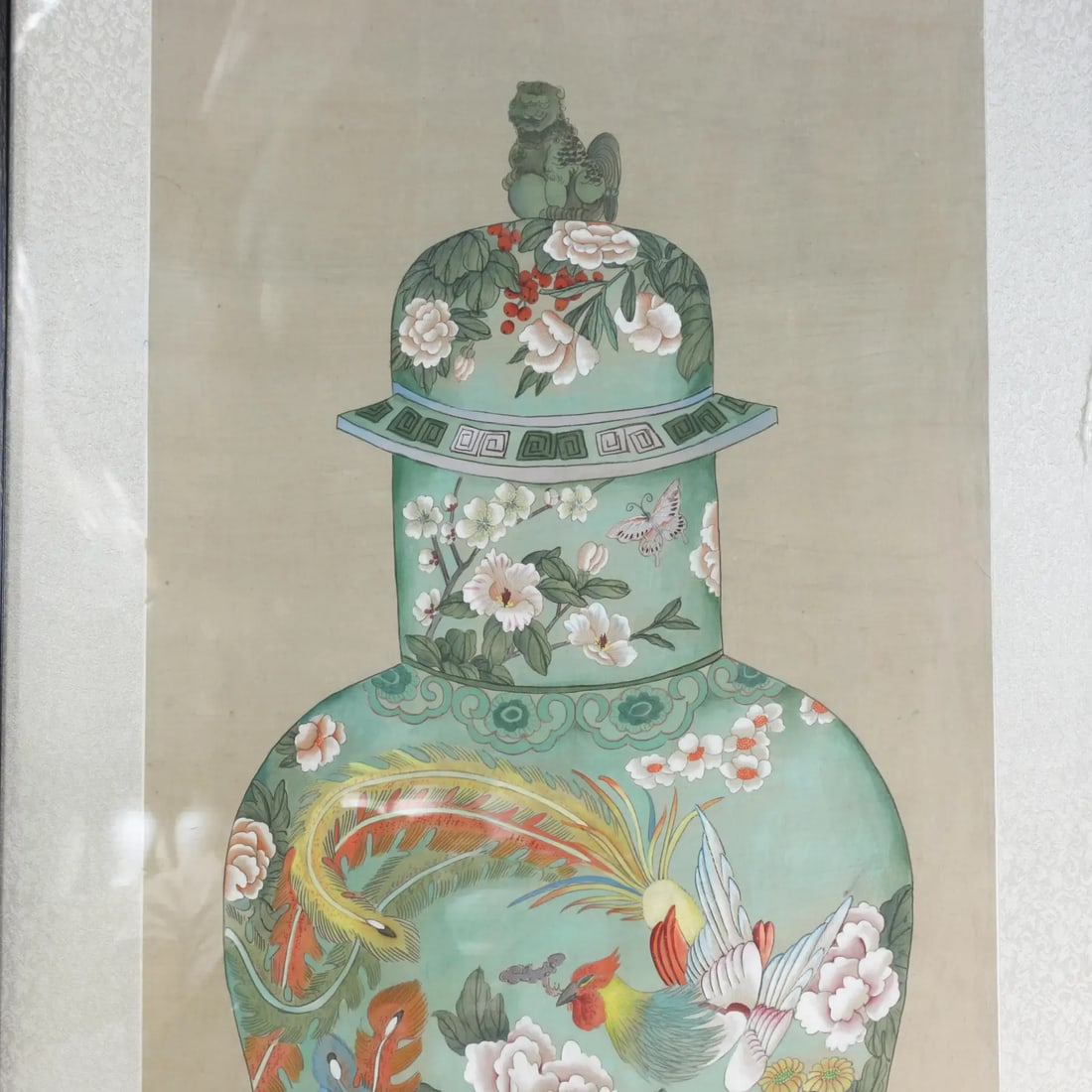 Set of Framed Four Chinese Paintings of Vases Hand-Painted Decorative Wall Art - 14