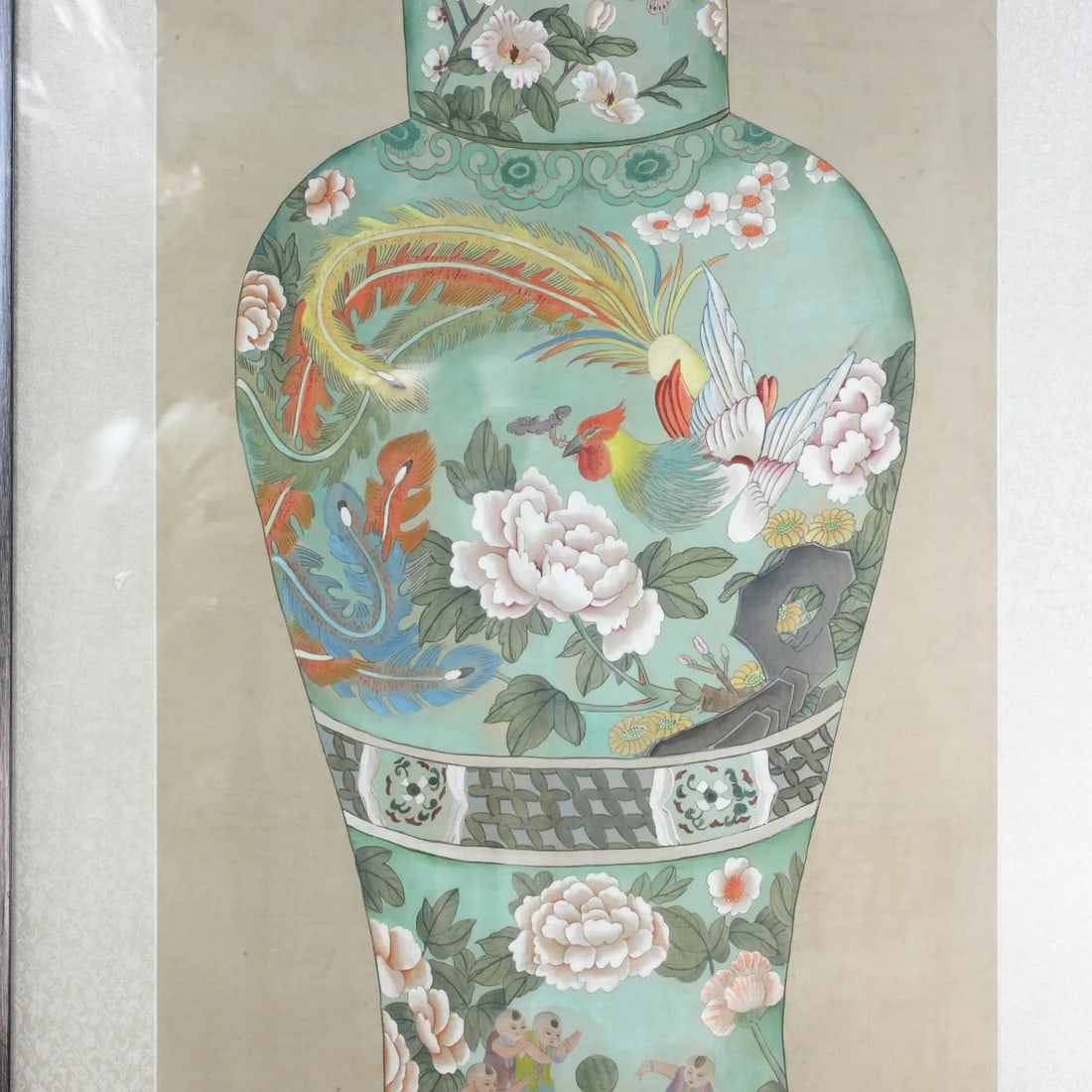 Set of Framed Four Chinese Paintings of Vases Hand-Painted Decorative Wall Art - 15