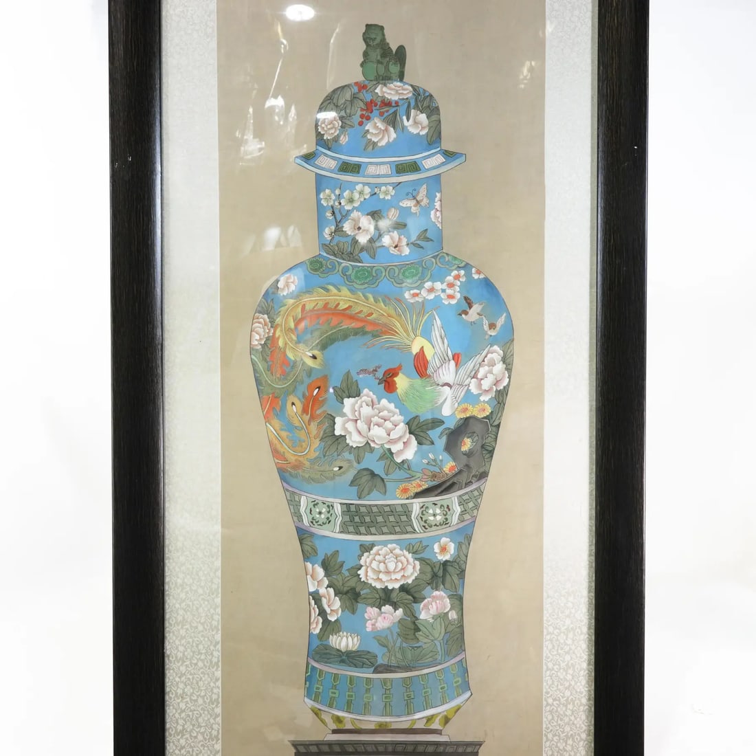 Set of Framed Four Chinese Paintings of Vases Hand-Painted Decorative Wall Art - 2
