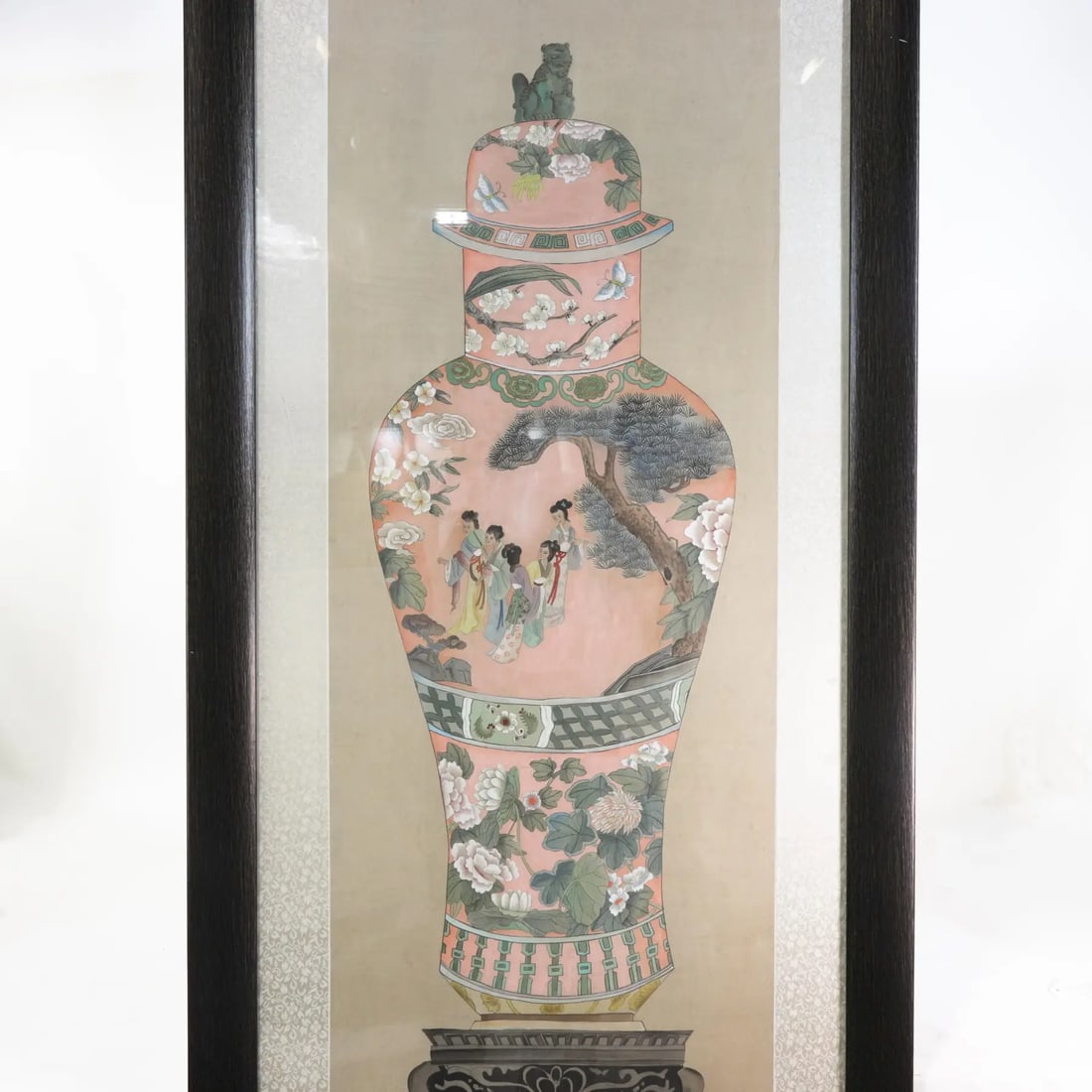Set of Framed Four Chinese Paintings of Vases Hand-Painted Decorative Wall Art - 6