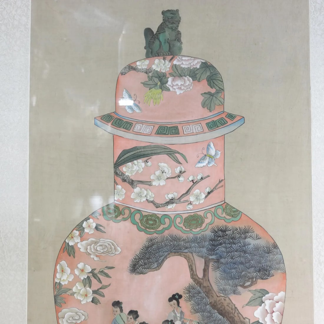 Set of Framed Four Chinese Paintings of Vases Hand-Painted Decorative Wall Art - 7