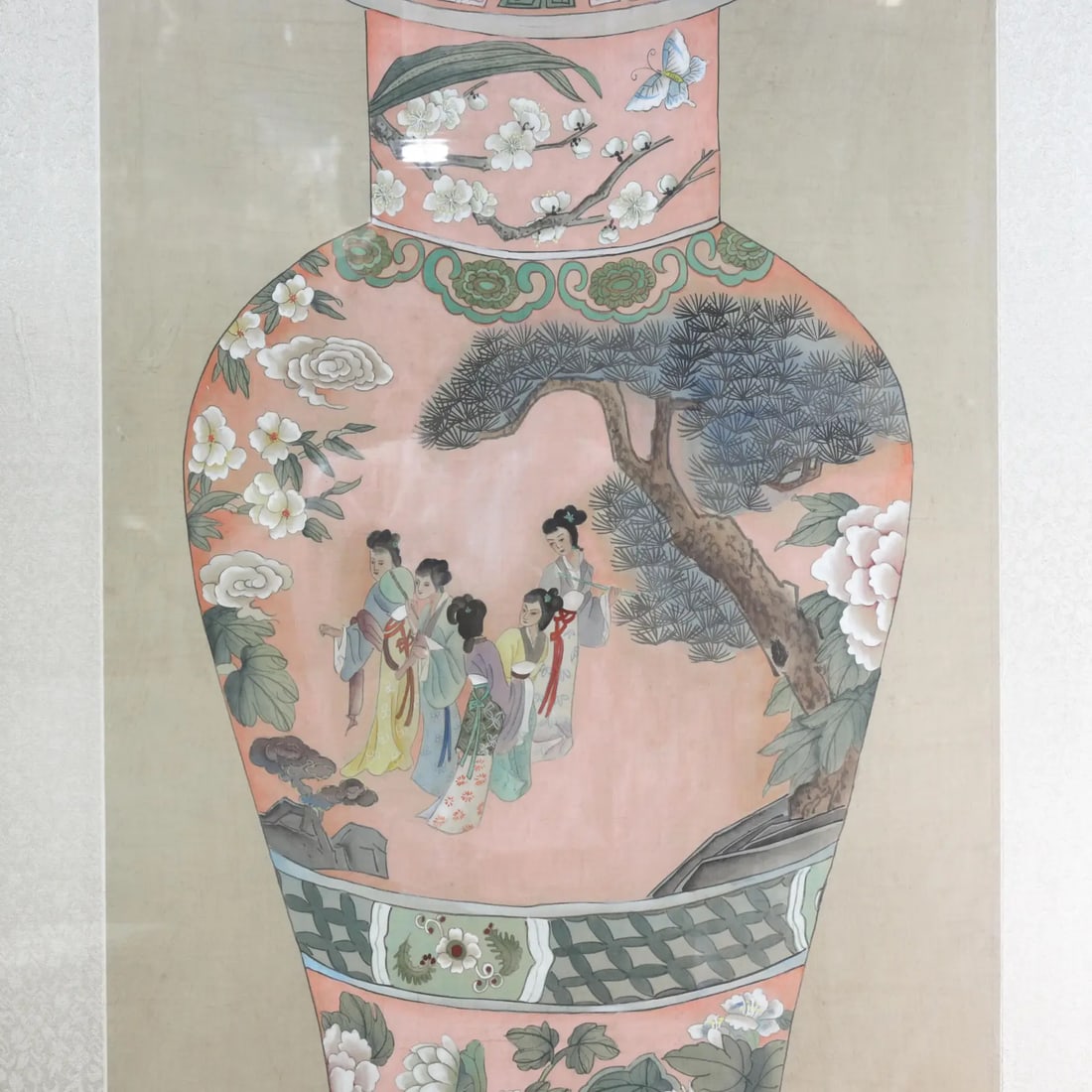 Set of Framed Four Chinese Paintings of Vases Hand-Painted Decorative Wall Art - 8