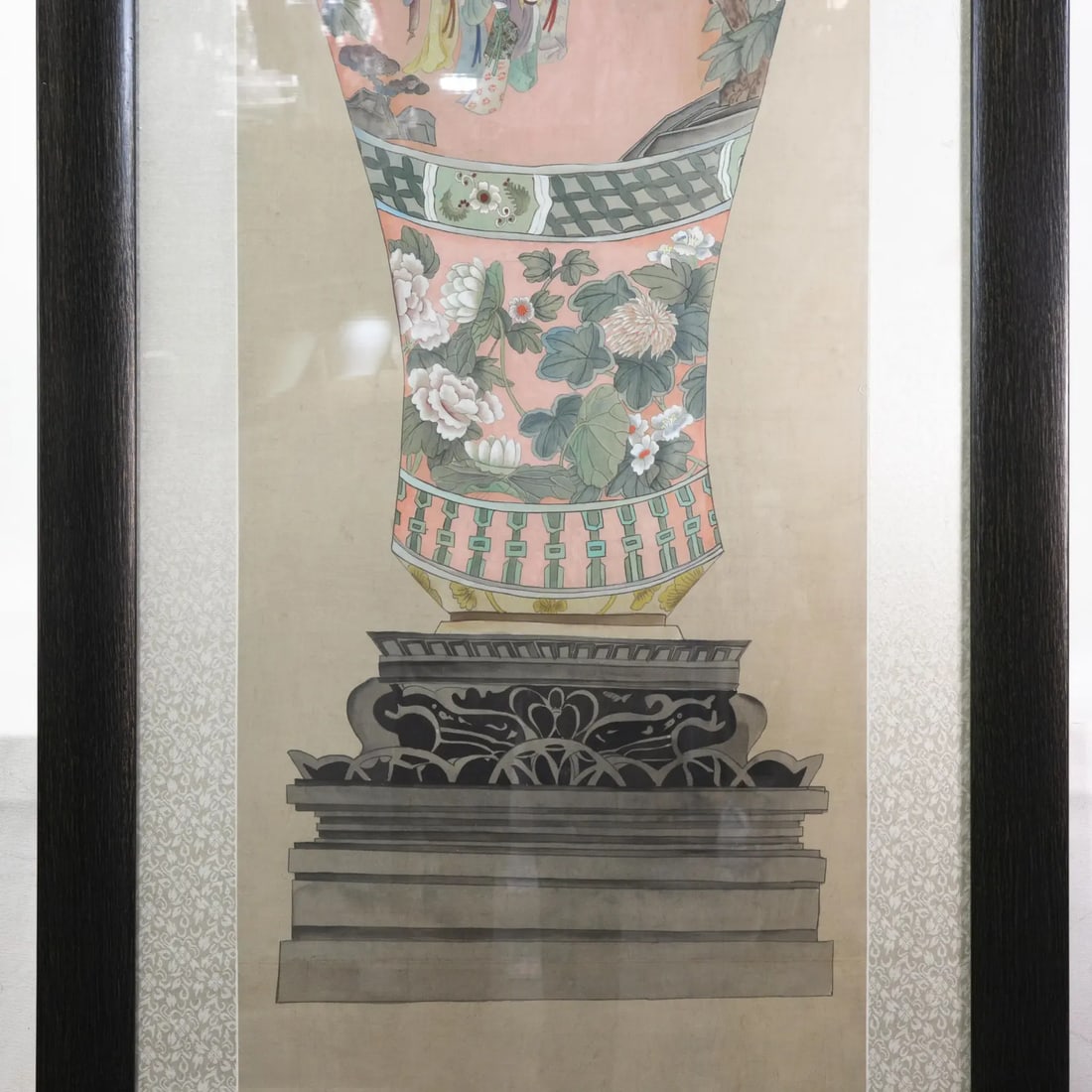 Set of Framed Four Chinese Paintings of Vases Hand-Painted Decorative Wall Art - 9