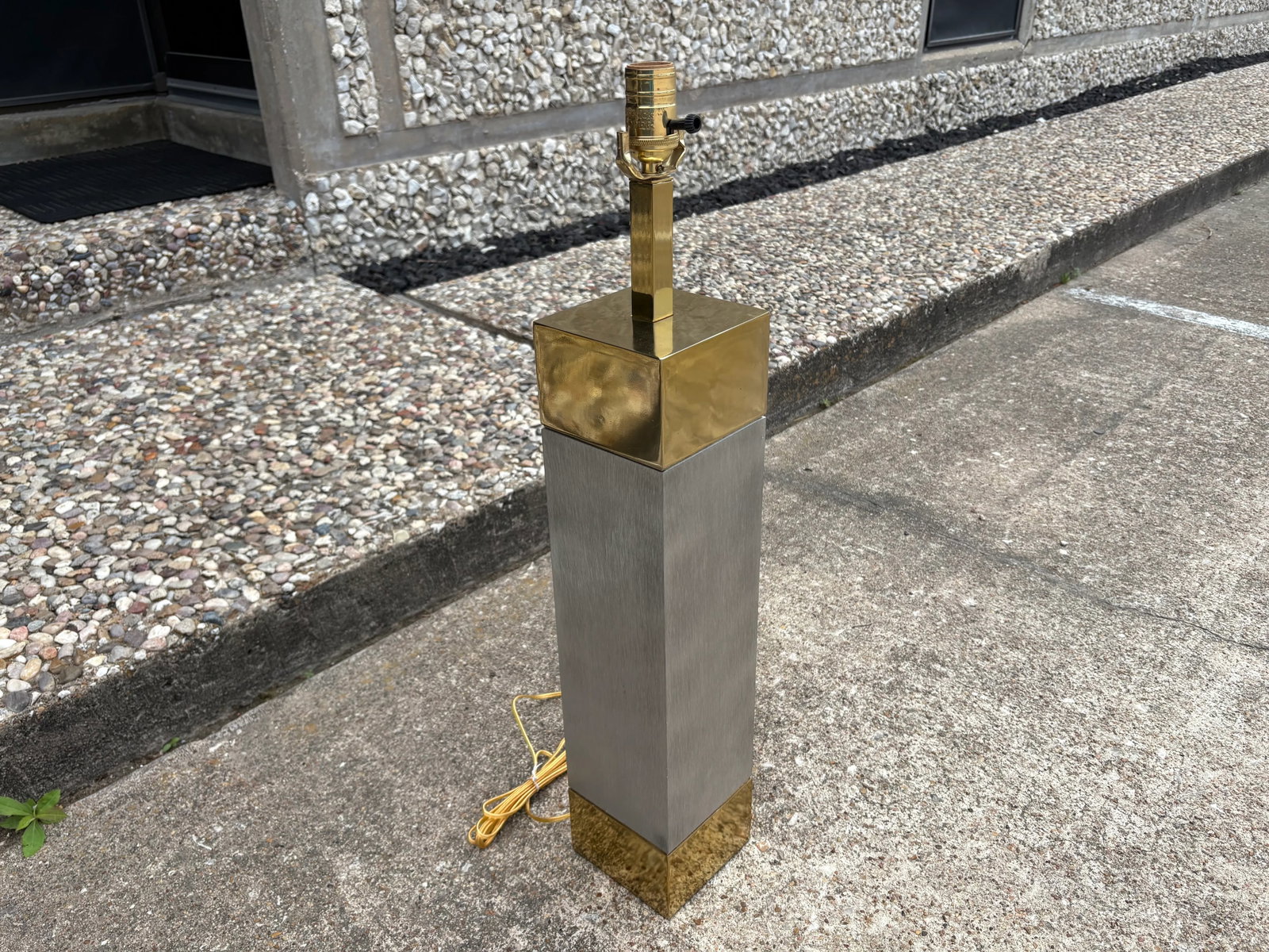 1980s Frederick Cooper Stainless Steel and Brass Lamps - a Pair - 10