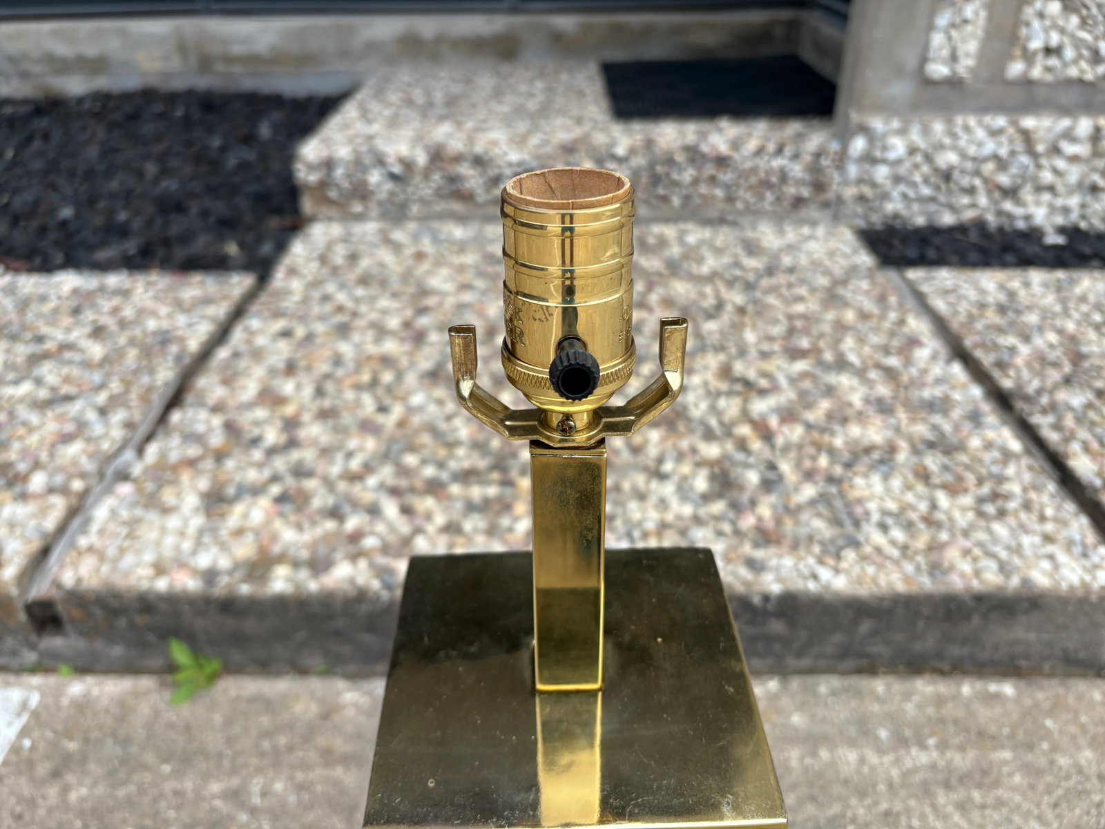 1980s Frederick Cooper Stainless Steel and Brass Lamps - a Pair - 4