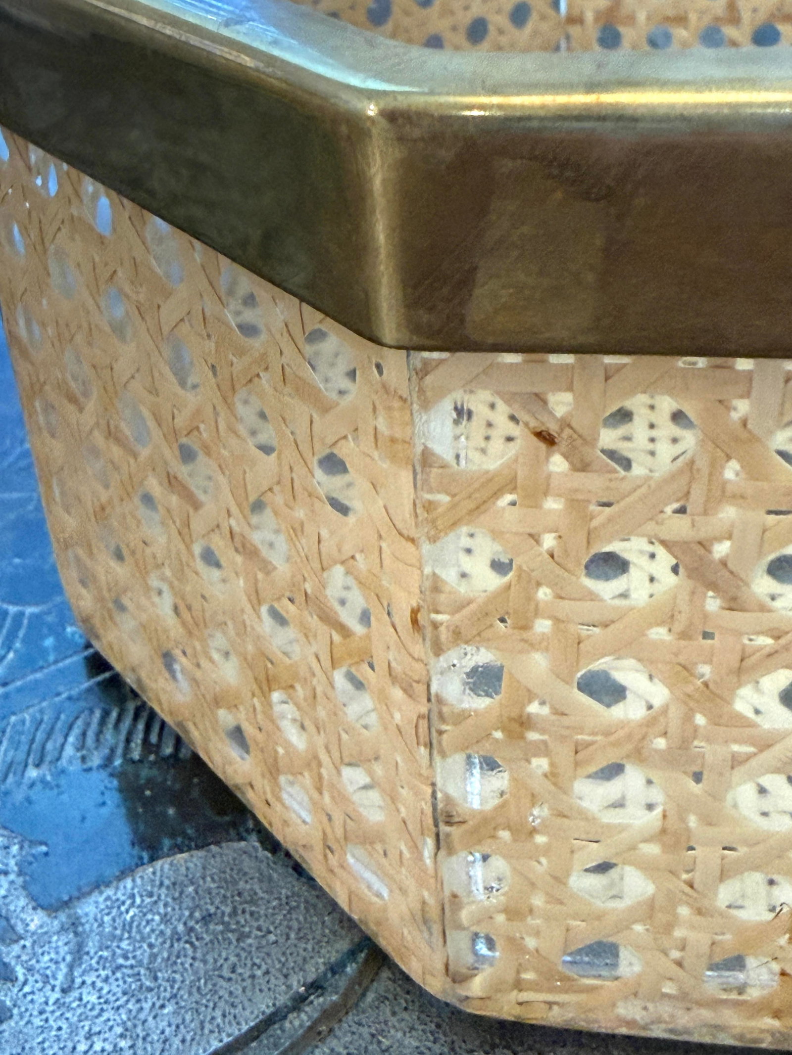 Vintage Dior Large Lucite Brass Caning Tray - 6