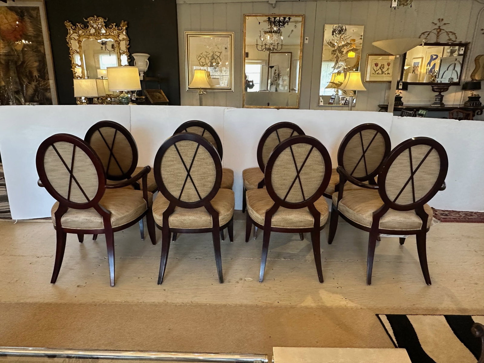 Oval X Barbara Barry Dining Chairs for Baker -Set of 8 - 2