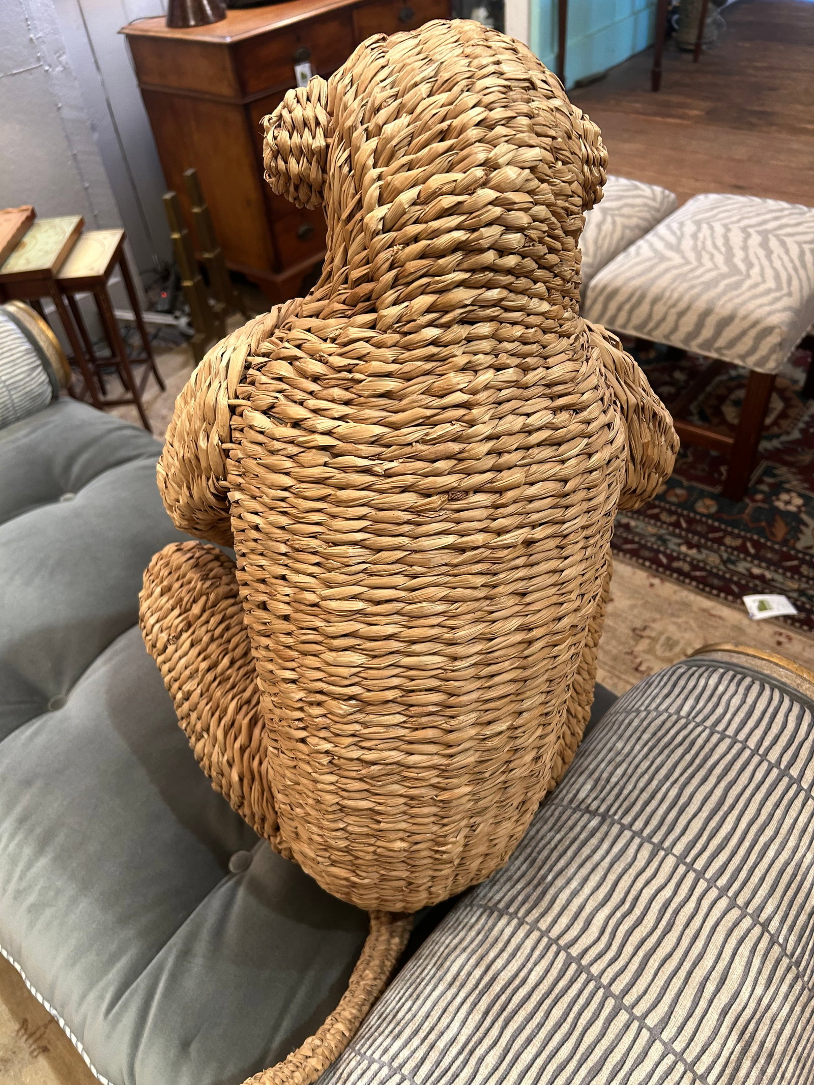 Water Hyacinth Woven Rattan Designer Monkey Sculpture Attributed to Mario Lopez Torres - 6