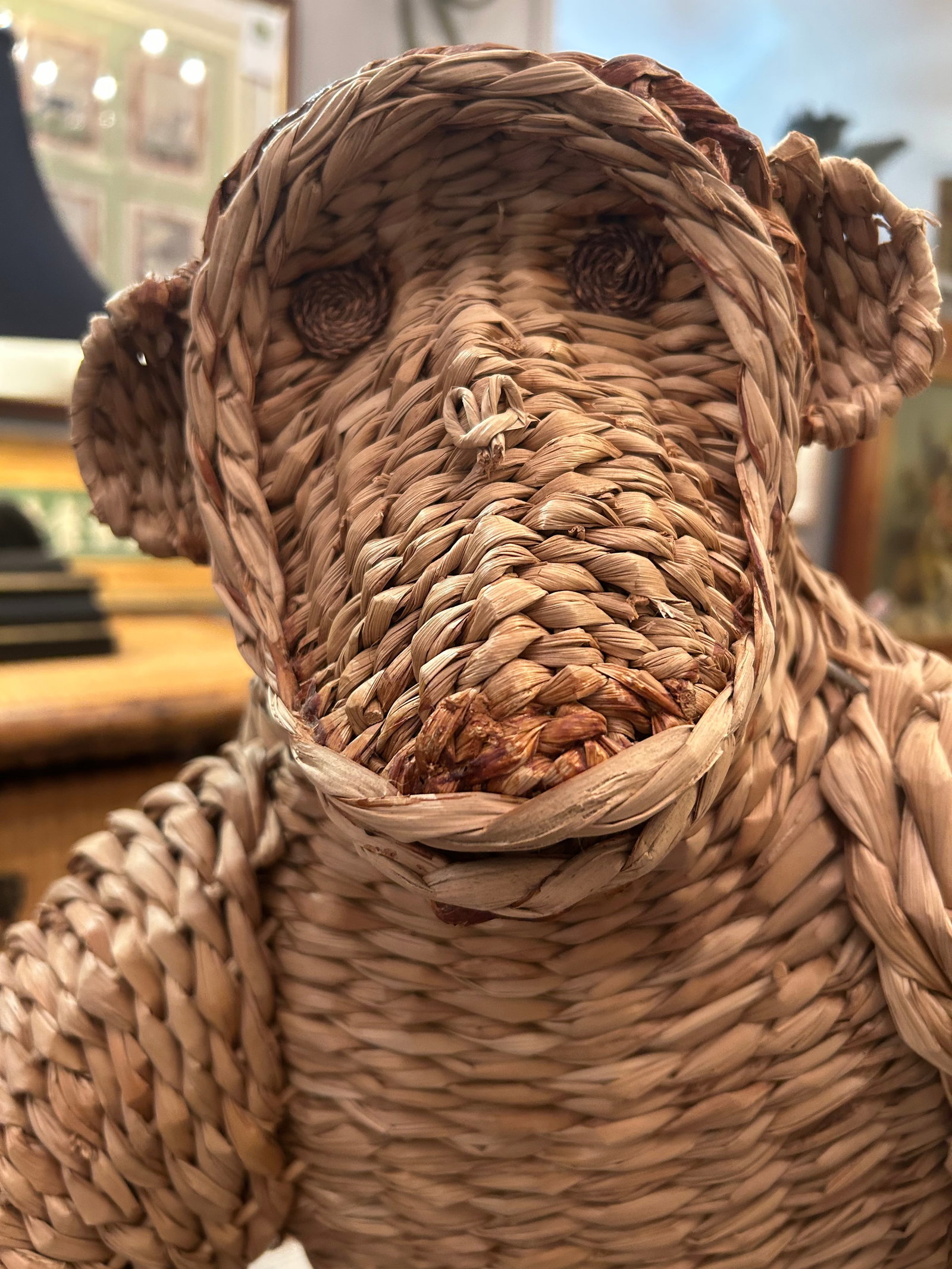 Water Hyacinth Woven Rattan Designer Monkey Sculpture Attributed to Mario Lopez Torres - 8