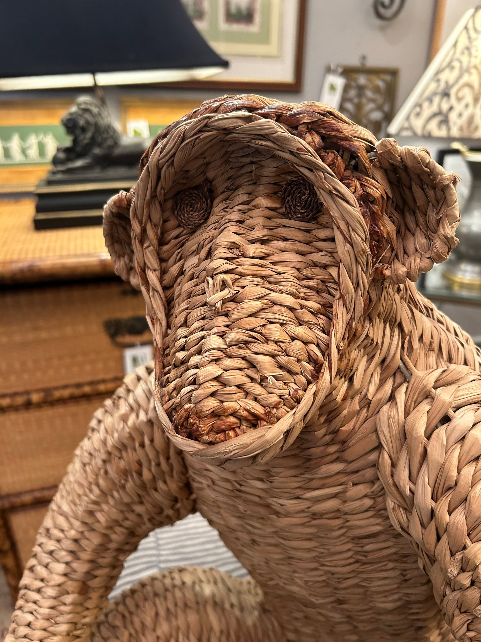 Water Hyacinth Woven Rattan Designer Monkey Sculpture Attributed to Mario Lopez Torres - 9