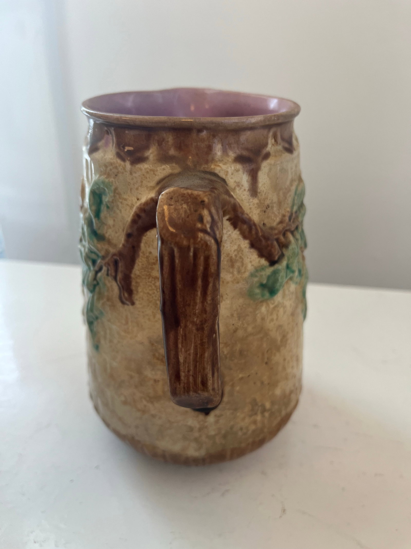1900s Two Majolica Ceramic Pitchers - 8