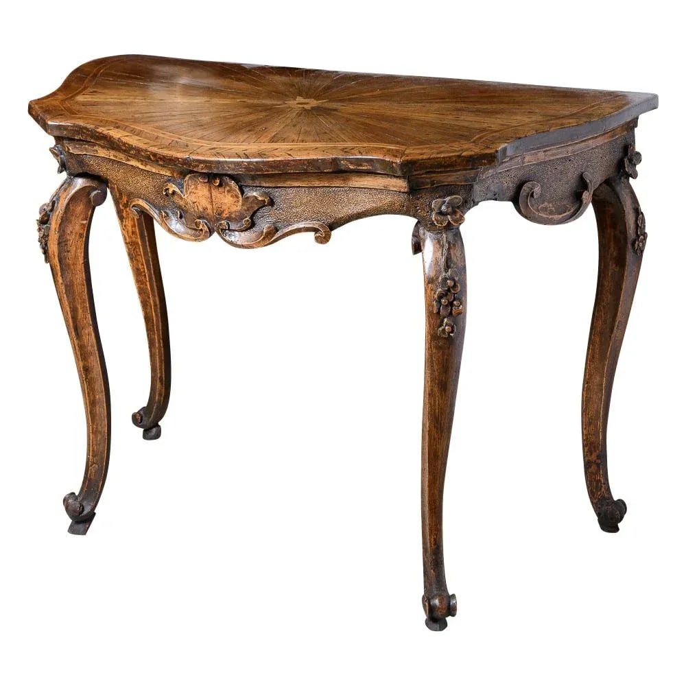Antique Italian Walnut Console Table - 10