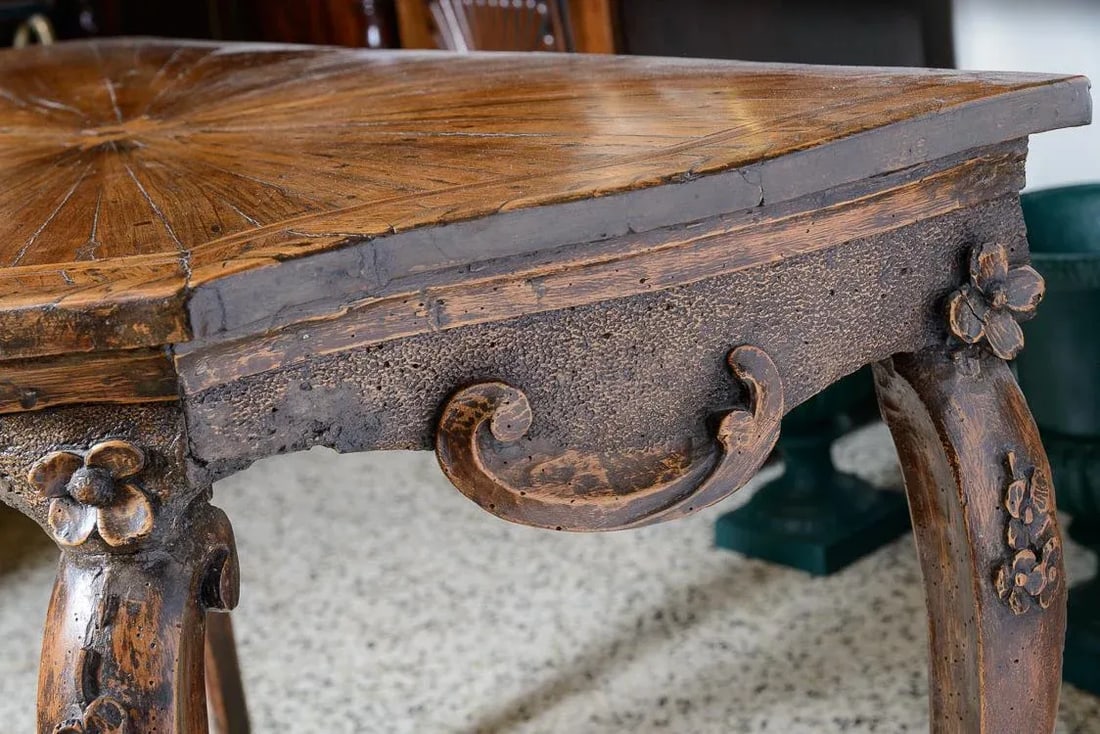 Antique Italian Walnut Console Table - 4