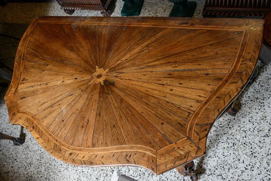Antique Italian Walnut Console Table - 8