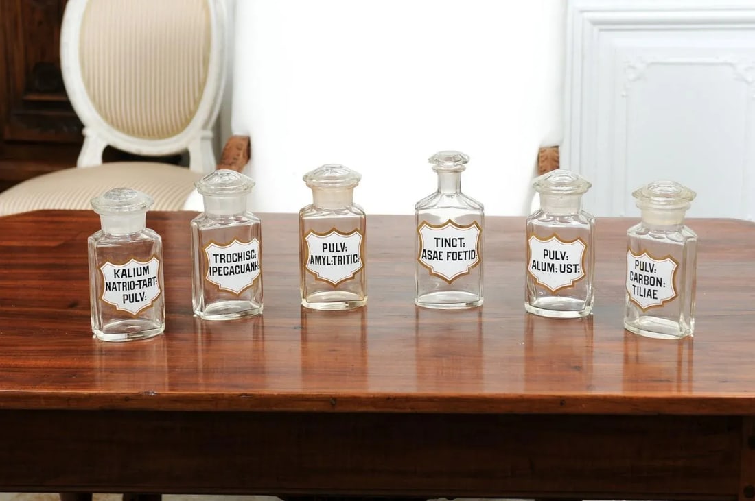 1840s French Louis-Philippe Period Glass Apothecary Jar with Latin Label - 4