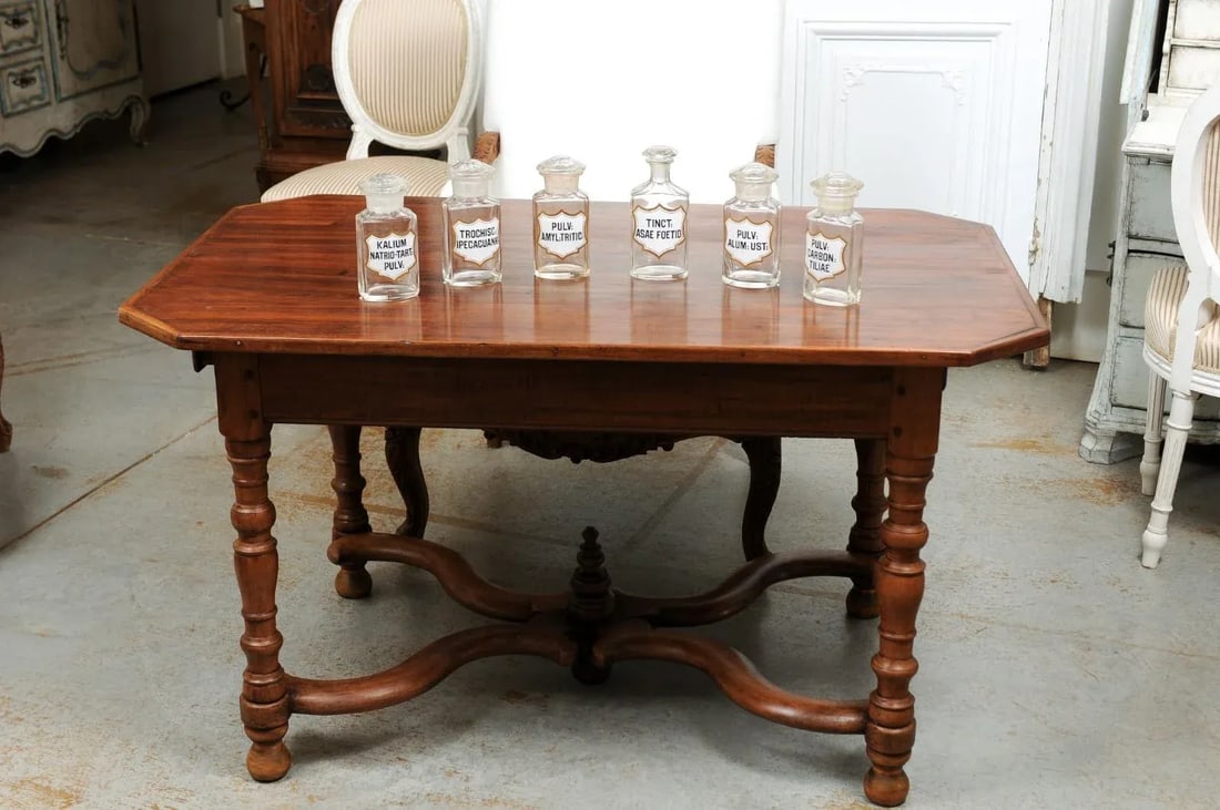 1840s French Louis-Philippe Period Glass Apothecary Jar with Latin Label - 5