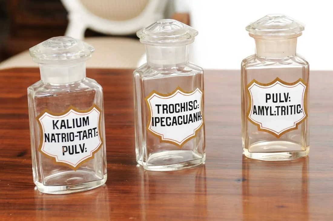 1840s French Louis-Philippe Period Glass Apothecary Jar with Latin Label - 6