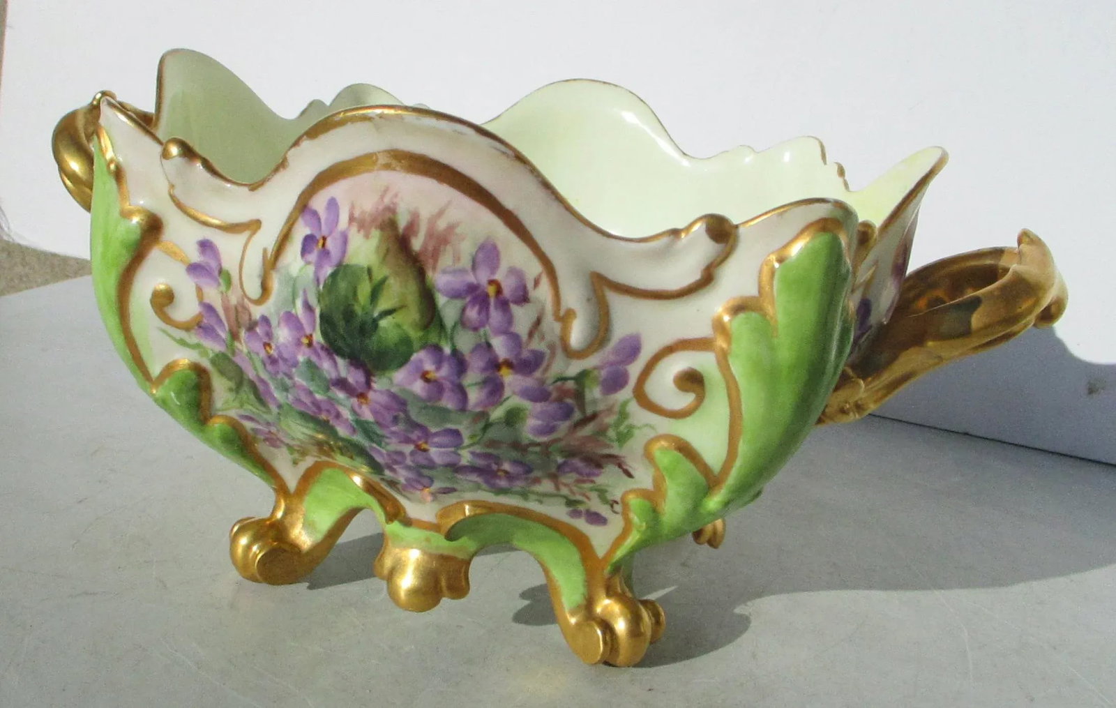 Antique Elite Limoges France Hand-Painted CenterBowl - 4
