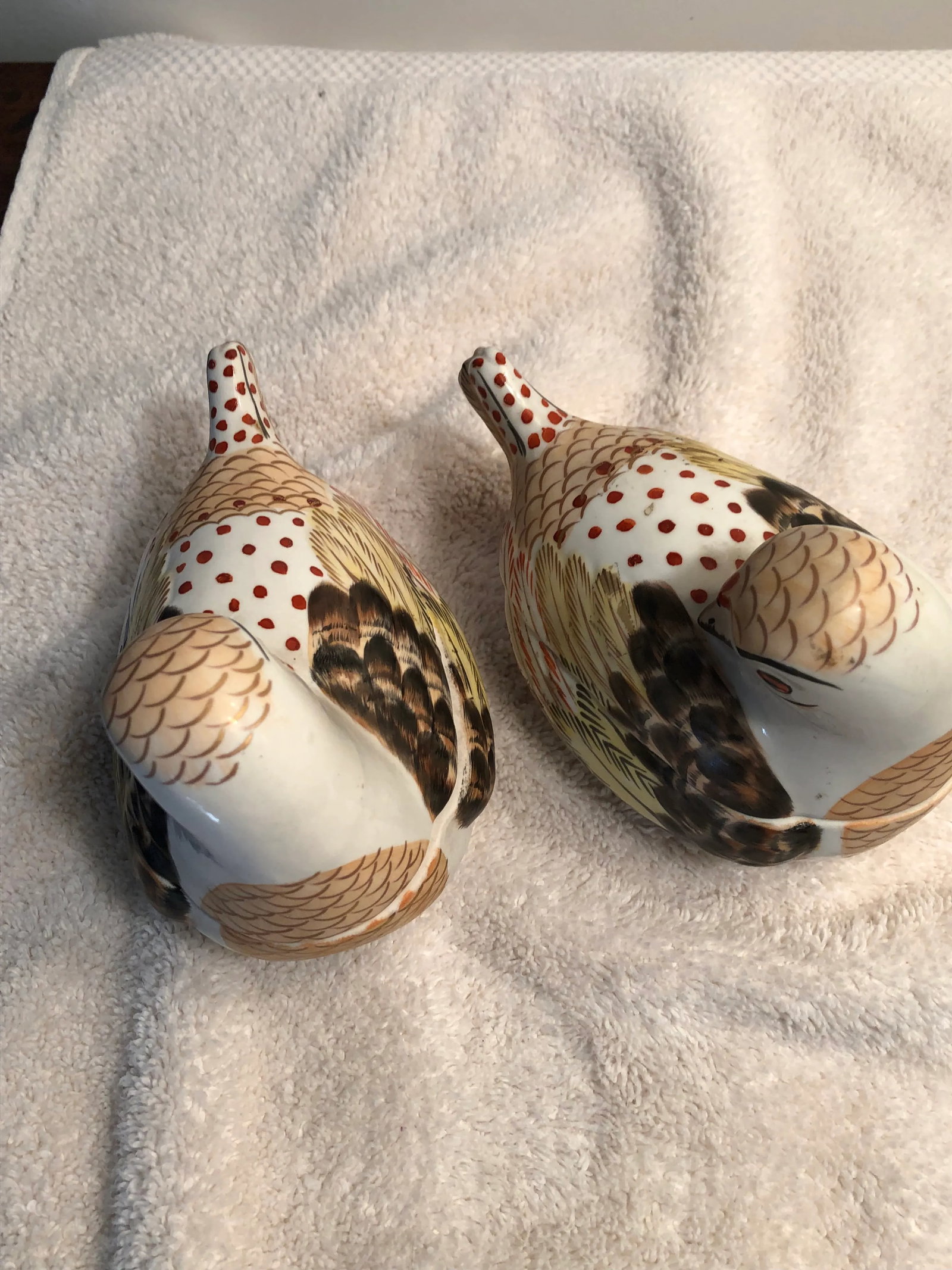 1980s Italian Porcelain Hand Painted Bird Form Boxes - a Pair - 8